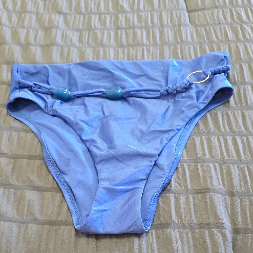 Red Carter Blue Bikini Bottom with Red Button Detail Sz Xs Nwot